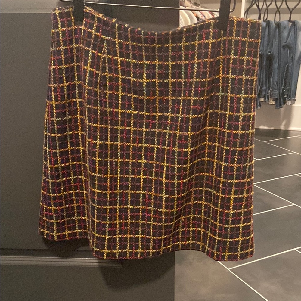 Anthropologie Plaid Women's Skirt - Black, Yellow, Red
